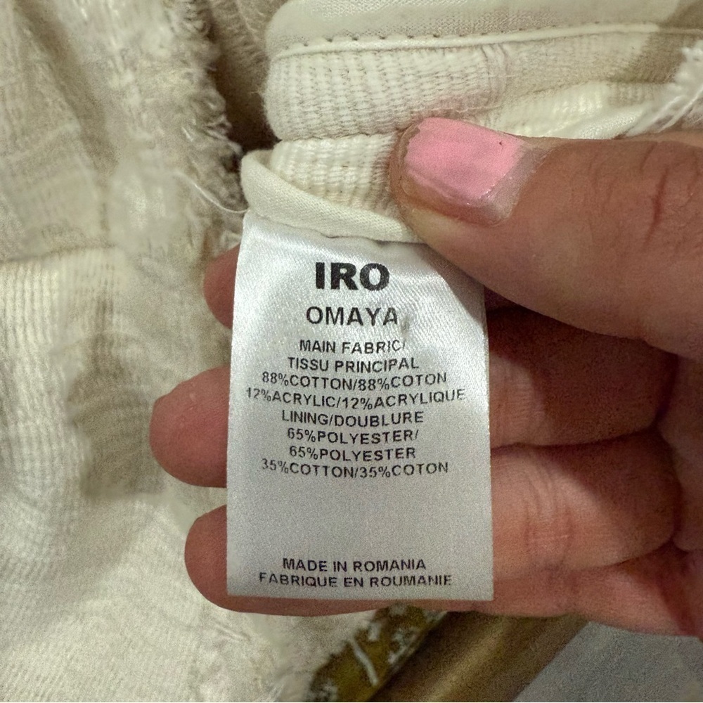 IRO Jacket Omaya Tweed Belted Long in Ivory Cream - Picture 5 of 5